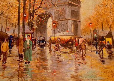 Beautiful reflections abound in the rainy, autumnal str ...