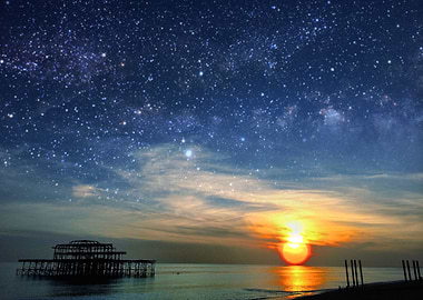Sunset over the pier