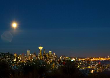 Shot of the Seattle Skyline from Kerry Park during a su ...