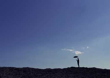 The man under umbrella