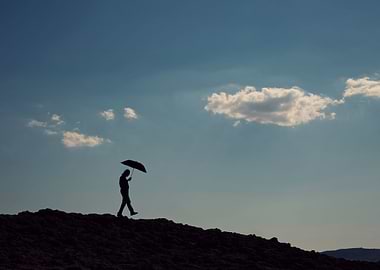 Walking under the clouds