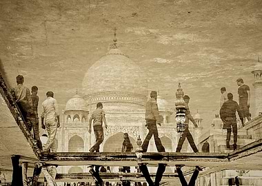 The Boys of Taj. A reversed image of a water reflection ...