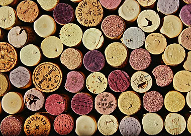 Wine Tops The tops of Spanish Wine corks showing all th ...