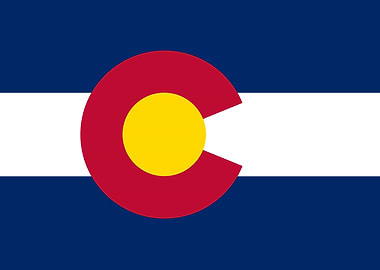 The flag of the state of Colorado, the blue is meant to ...