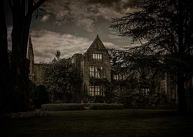 Stately Ruins At Night