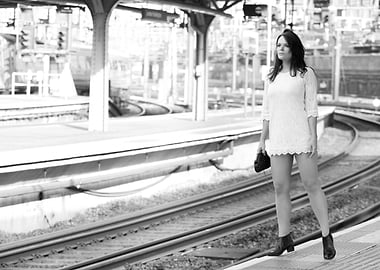 A girl waiting for the train!