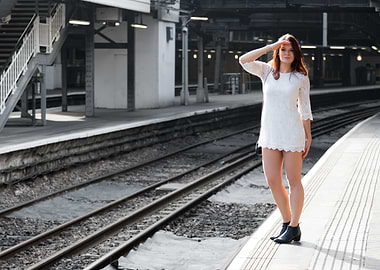 A girl waiting for the train 2!