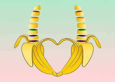 Gay Pride Bananas Heart.This design evolved into a real ...