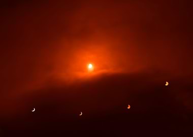 Solar Eclipse over Somerset, 2015. The near total ecli ...