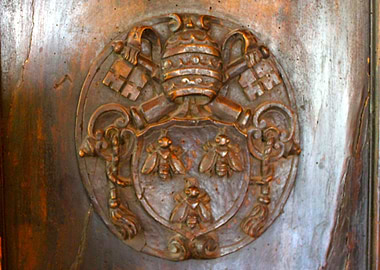 Pope Urban VII Coat of Arms Wood Carving