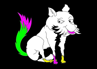 A cute fox with a very colorful tail. This fox is part ...