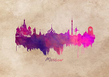 Moscow skyline city