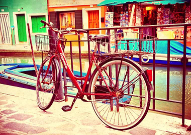Bicycle in Burano, Venice Italy
