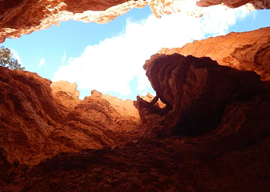 Photo shot inside the mouth of Bryce Canyon National Pa ...