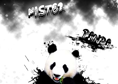 Panda with abstract effect