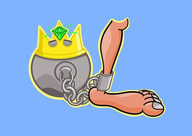 A ball and chain wearing a tiara.