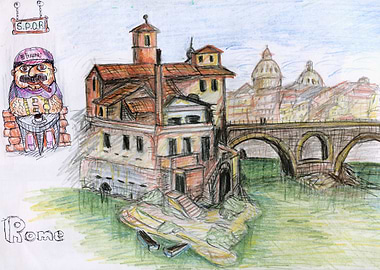 Rome. Travel sketch from Italy