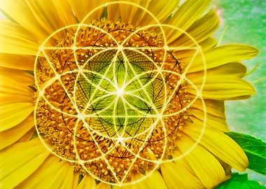 sunflower that i grew from seed + play with sacred geom ...