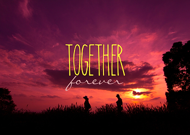 Together Forever Couple on Lavender Field Sunset - Lave ...