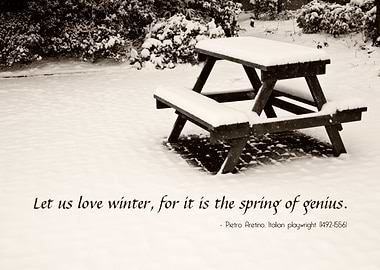 Winter at the Park with a Snow-Covered Table - Last win ...