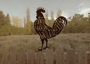 Find Your Greatness Rooster Chicken Fowl Vintage Typogr ...