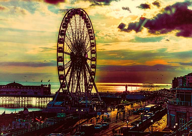 A late afternoon view of Brighton Seafront and the Brig ...