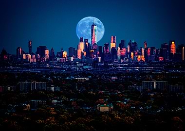 'The View From Eagle Rock' Moonrise over downtown Manha ...