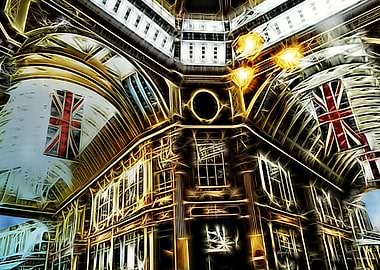 Digital Illustration of Leadenhall Market, London.