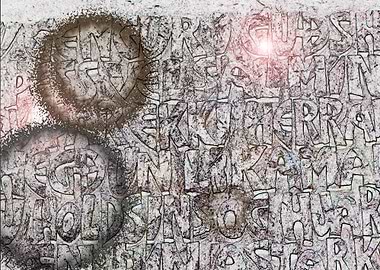 Stained Bronze Inscription