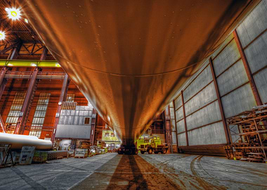 Windturbine under construction.