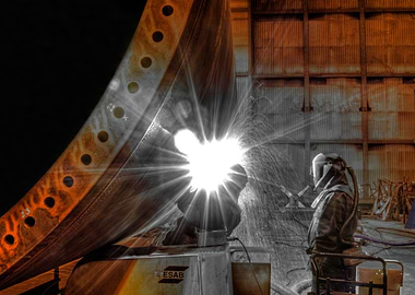 Weldingwork in a Wind turbine industri in Malmoe.