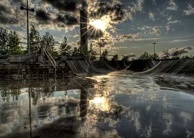 Skateboardpark in Malmoe city with Turning Torso in the ...