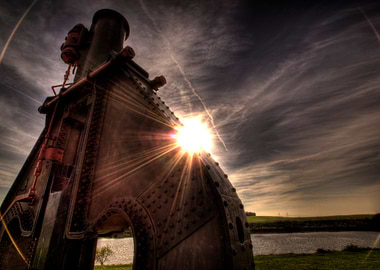 Steelmachine statue in Malmoe Sweden.