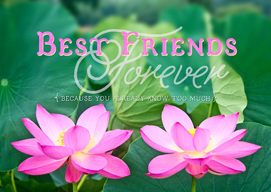 Best Friends Forever Gorgeous Pink Lotus Pair Green Lea ...
