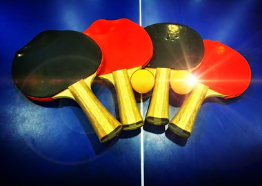 Lens Flare Pingpong Balls Bats Table Tennis Paddles Rac ...