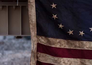 A faded look at an old flag.