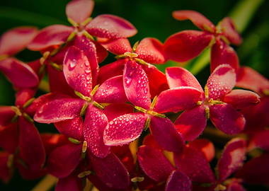 Morning drew on Ixora