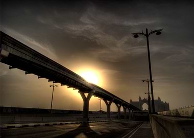 The tunnelentry to Palm Jumeirah in Dubai.