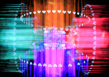 Speeding Hearts Abstract Colorful Light Trails - White, ...