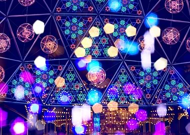 Colorful Psychedelic Lights Shapes Amusement Park - An ...