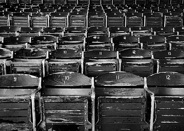 The old right field seats, Fenway Park in Boston, MA.