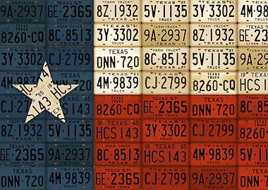 Texas Flag - The Lone Star State - Vintage Recycled Lic ...