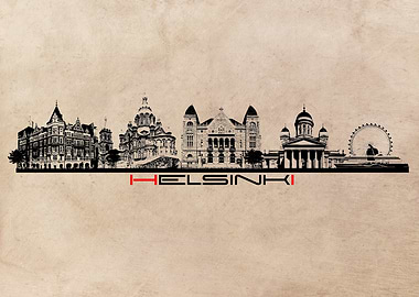 Helsinki skyline city