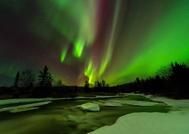 Aurora Borealis over Pinawa Channel