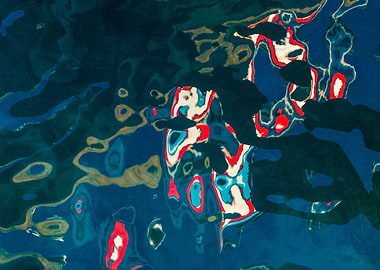 PR Flag Water Abstract. Abstract Caribbean Sea reflect ...