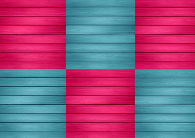 fushia pink and baby blue wooden squares design