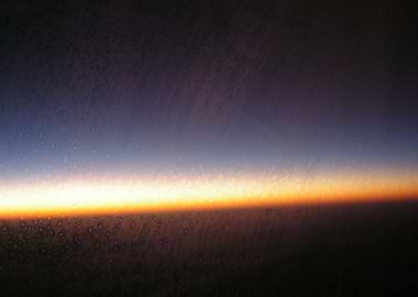 Atmospheric light, between day and night. Aerial photo ...