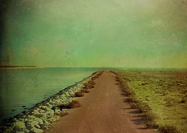 Handpainted color photograph taken in Delta del Llobreg ...