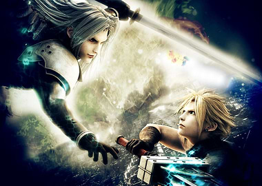 Battle between Sephiroth and Cloud