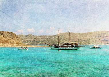 Ship in the Mediterranean Sea in Greece